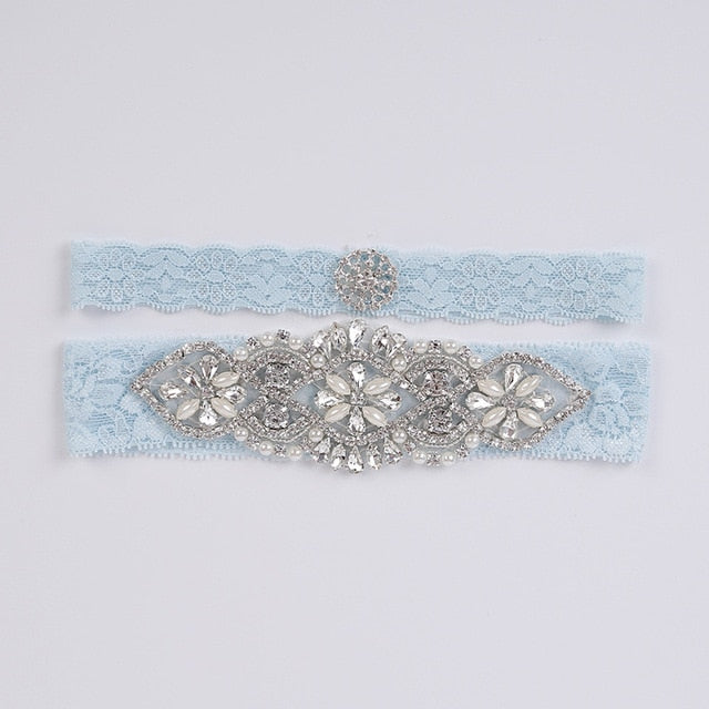 Lace Beaded Garter Set
