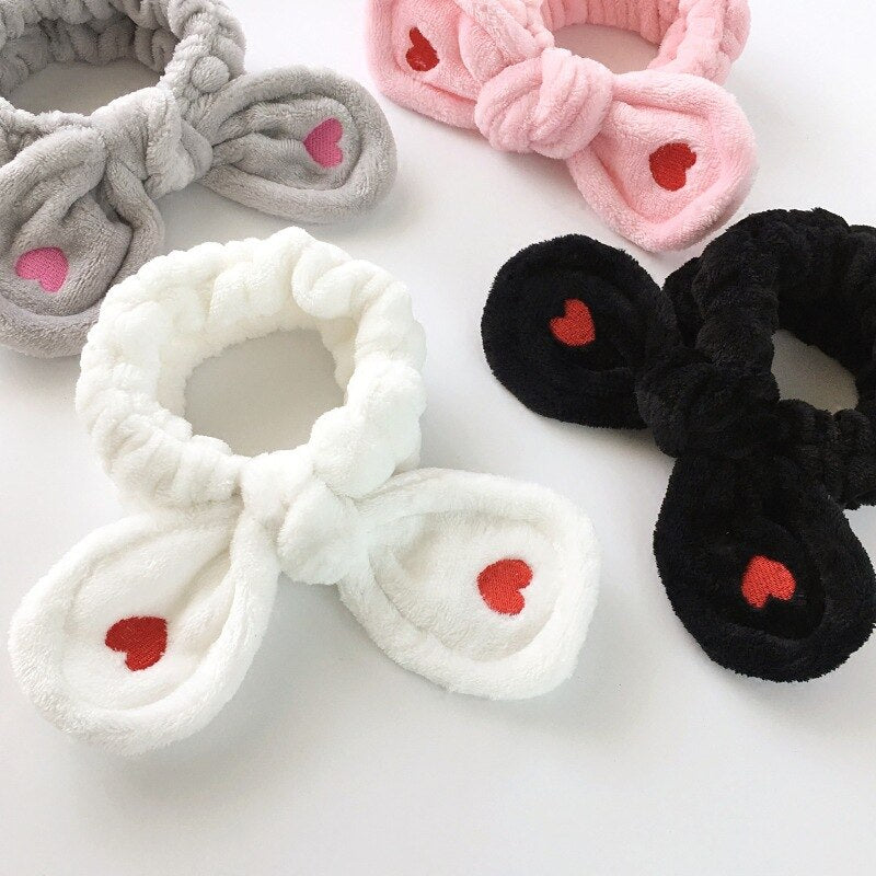 Cute Bunny Ears Face Wash Headband
