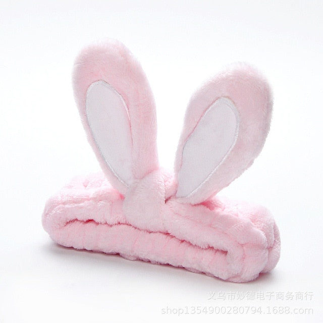 Cute Bunny Ears Face Wash Headband