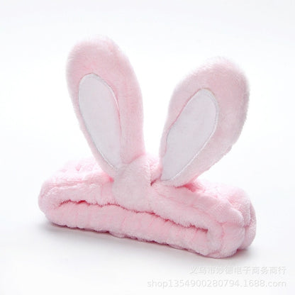 Cute Bunny Ears Face Wash Headband