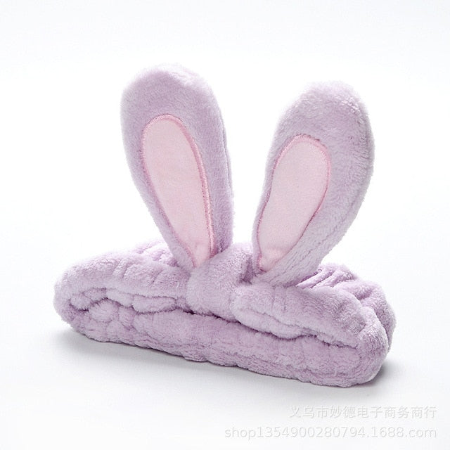 Cute Bunny Ears Face Wash Headband