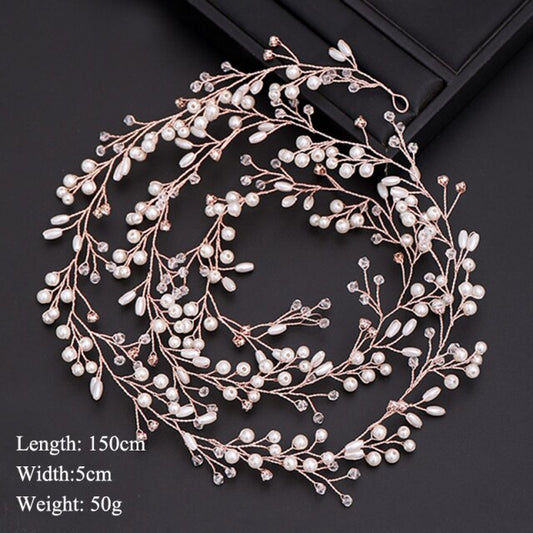 Rose Gold Crystal Hair Vine